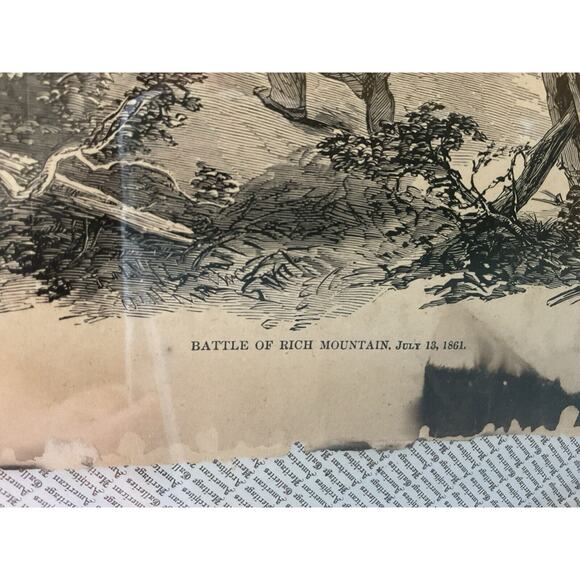Antique Military 1800s Civil War 1861 Battle Rich Mountain Harper Newspaper - Picture 3 of 8